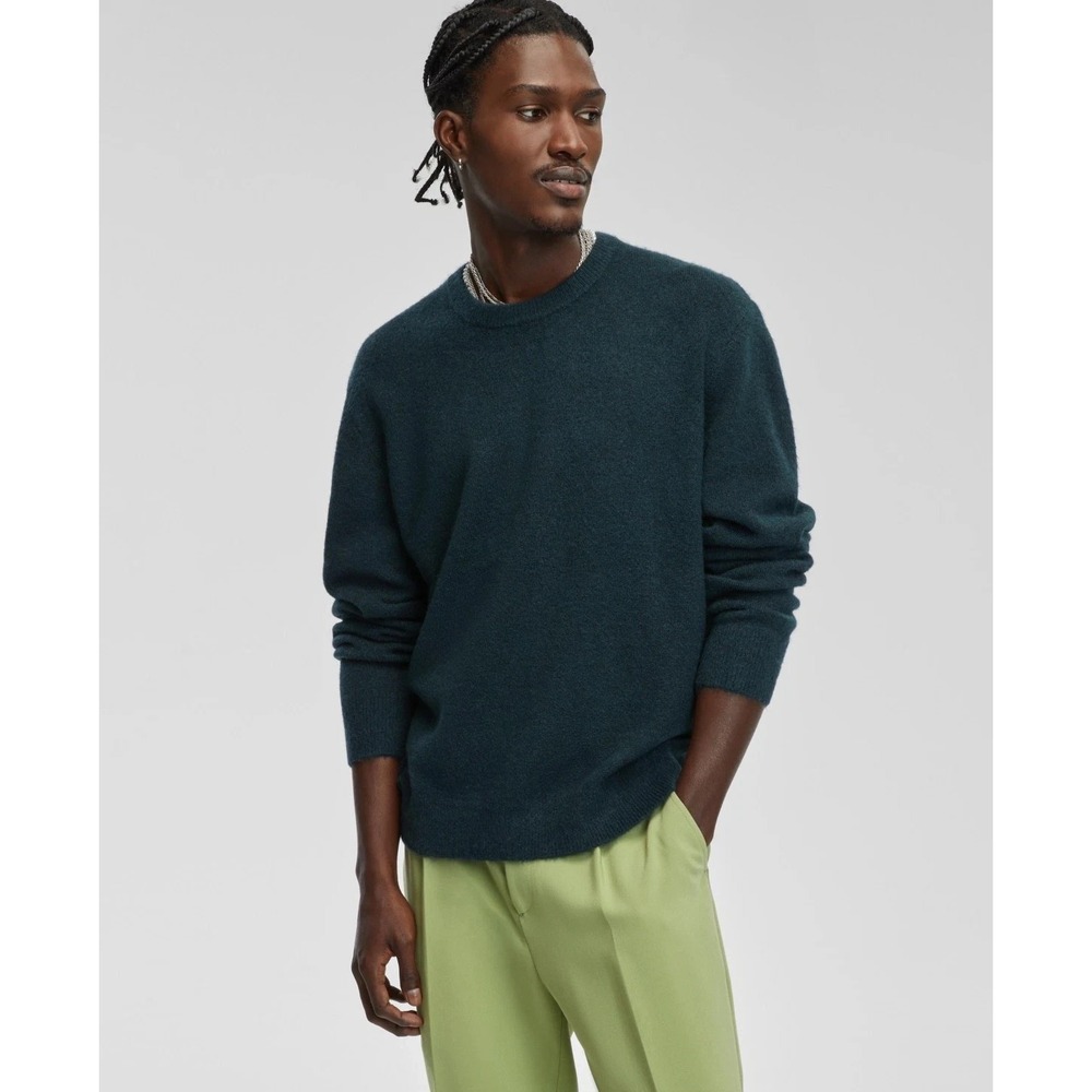 Mode of One Mens Relaxed Fit Cozy Sweater in Deep Malachite Size XXL